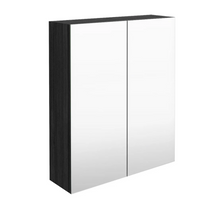 Load image into Gallery viewer, Black 3x Door Mirrored Bathroom Cabinet 700/900x700mm
