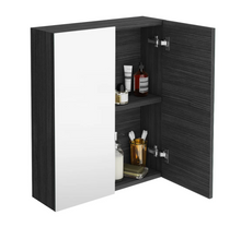 Load image into Gallery viewer, Black 3x Door Mirrored Bathroom Cabinet 700/900x700mm
