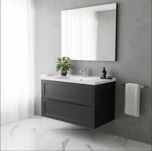 Load image into Gallery viewer, Vanity - Jess Series H900 Wall Hung White/Black - 100% Water Proof
