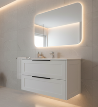 Load image into Gallery viewer, Vanity - Jess Series H900 Wall Hung White/Black - 100% Water Proof
