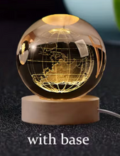 Load image into Gallery viewer, 6cm Crystal Ball Laser Engraved Glass Sphere with Wooden USB Base
