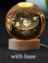 Load image into Gallery viewer, 6cm Crystal Ball Laser Engraved Glass Sphere with Wooden USB Base
