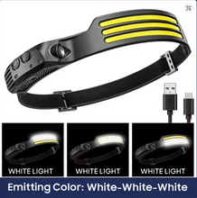 Load image into Gallery viewer, Rechargeable COB LED HeadLamp with Motion Sensor Built-in Battery
