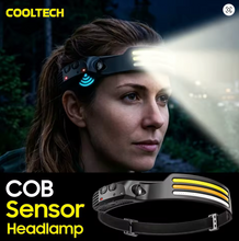 Load image into Gallery viewer, Rechargeable COB LED HeadLamp with Motion Sensor Built-in Battery
