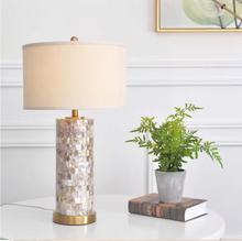 Load image into Gallery viewer, American Luxury Shell Table Lamp LED Cloth Art Desk Light
