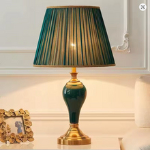 Load image into Gallery viewer, Green Ceramic Table Lamps European Cloth Cover
