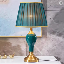 Load image into Gallery viewer, Green Ceramic Table Lamps European Cloth Cover
