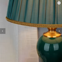 Load image into Gallery viewer, Green Ceramic Table Lamps European Cloth Cover
