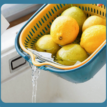 Load image into Gallery viewer, 2PC/set Kitchen Sink Vegetable drainer Fruit basket For fruit washing
