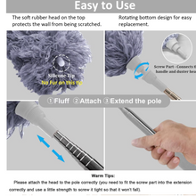 Load image into Gallery viewer, Extra-Long Retractable Duster with Extendable Rod Reusable Microfiber Brush
