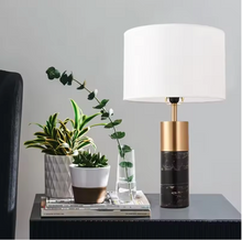 Load image into Gallery viewer, Fabric Marble Living Room Sofa Table Lamps - Black
