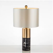Load image into Gallery viewer, Fabric Marble Living Room Sofa Table Lamps - Black
