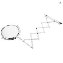 Load image into Gallery viewer, 6 Inch Round Retractable Bathroom Wall Mirror Two-Sided 3X Magnifying
