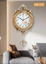 Load image into Gallery viewer, European Style Wall Clock Watch Living Room Mute Pendulum Clock
