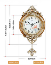 Load image into Gallery viewer, European Style Wall Clock Watch Living Room Mute Pendulum Clock
