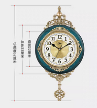 Load image into Gallery viewer, European Style Wall Clock Watch Living Room Mute Pendulum Clock
