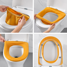 Load image into Gallery viewer, 1Pc Soft Washable Toilet Seat Pad Lid Top Cover Closestool Bathroom Warmer
