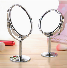 Load image into Gallery viewer, Iron-carbon Alloy Makeup Mirror Glass Silver Double Cosmetic Mirror Oval Mirror
