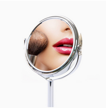 Load image into Gallery viewer, Iron-carbon Alloy Makeup Mirror Glass Silver Double Cosmetic Mirror Oval Mirror
