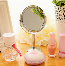 Load image into Gallery viewer, Iron-carbon Alloy Makeup Mirror Glass Silver Double Cosmetic Mirror Oval Mirror
