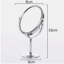 Load image into Gallery viewer, Iron-carbon Alloy Makeup Mirror Glass Silver Double Cosmetic Mirror Oval Mirror
