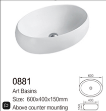 Load image into Gallery viewer, Counter Top Ceramic Basin 0881
