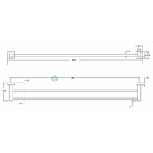 Load image into Gallery viewer, Towel Rail - Square Wall Hung Series 2100-10 Double Bar
