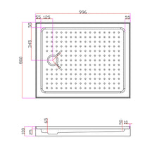 Load image into Gallery viewer, Shower Tray - Rectangle Series Side Hole Option

