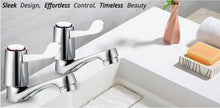 Load image into Gallery viewer, Traditional Design Twin Pair Hot Cold Water Mixer Sink with Ceramic Disc for Bathroom
