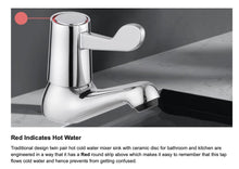 Load image into Gallery viewer, Traditional Design Twin Pair Hot Cold Water Mixer Sink with Ceramic Disc for Bathroom
