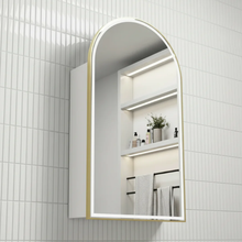 Load image into Gallery viewer, Frameless Arch LED Shaving Cabinet Matte White 90cm x 60cm 3 Colors
