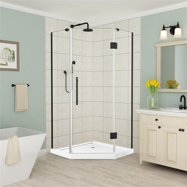 Shower Glass - Angle Series Set Panel 10mm Black