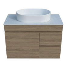 Load image into Gallery viewer, Vanity - Heron Series Quartz Stone Counter Top Set-  Wooden Colour
