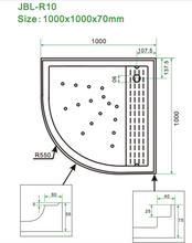 Load image into Gallery viewer, Shower Tray - High Flow Waste &amp; Stainless Steel Grate Cover 1000x1000mm - R10 Corner
