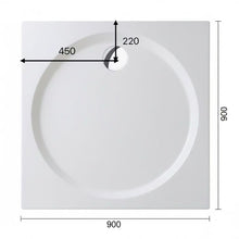 Load image into Gallery viewer, Shower Tray - Square Series Side Hole Option 2 Side Upstand
