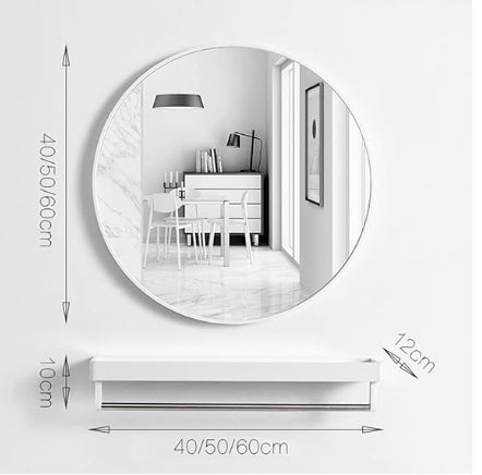 Bathroom Mirror for Wall with White Metal Frame 800mm
