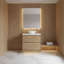 Load image into Gallery viewer, Wooden Style Freestanding Plywood Vanity with Stone Top 900mm
