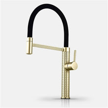 Load image into Gallery viewer, Carved Spring Neck Pull Out Kitchen Sink Mixer Tap Brass 4 Colors
