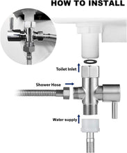 Load image into Gallery viewer, 1/2 Brass T-Valve Adapter Attachment for Toilet Bidet Sprayer with Shut Off Valve
