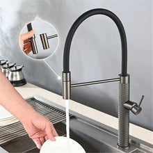 Load image into Gallery viewer, Carved Spring Neck Pull Out Kitchen Sink Mixer Tap Brass 4 Colors
