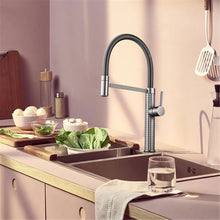 Load image into Gallery viewer, Carved Spring Neck Pull Out Kitchen Sink Mixer Tap Brass 4 Colors

