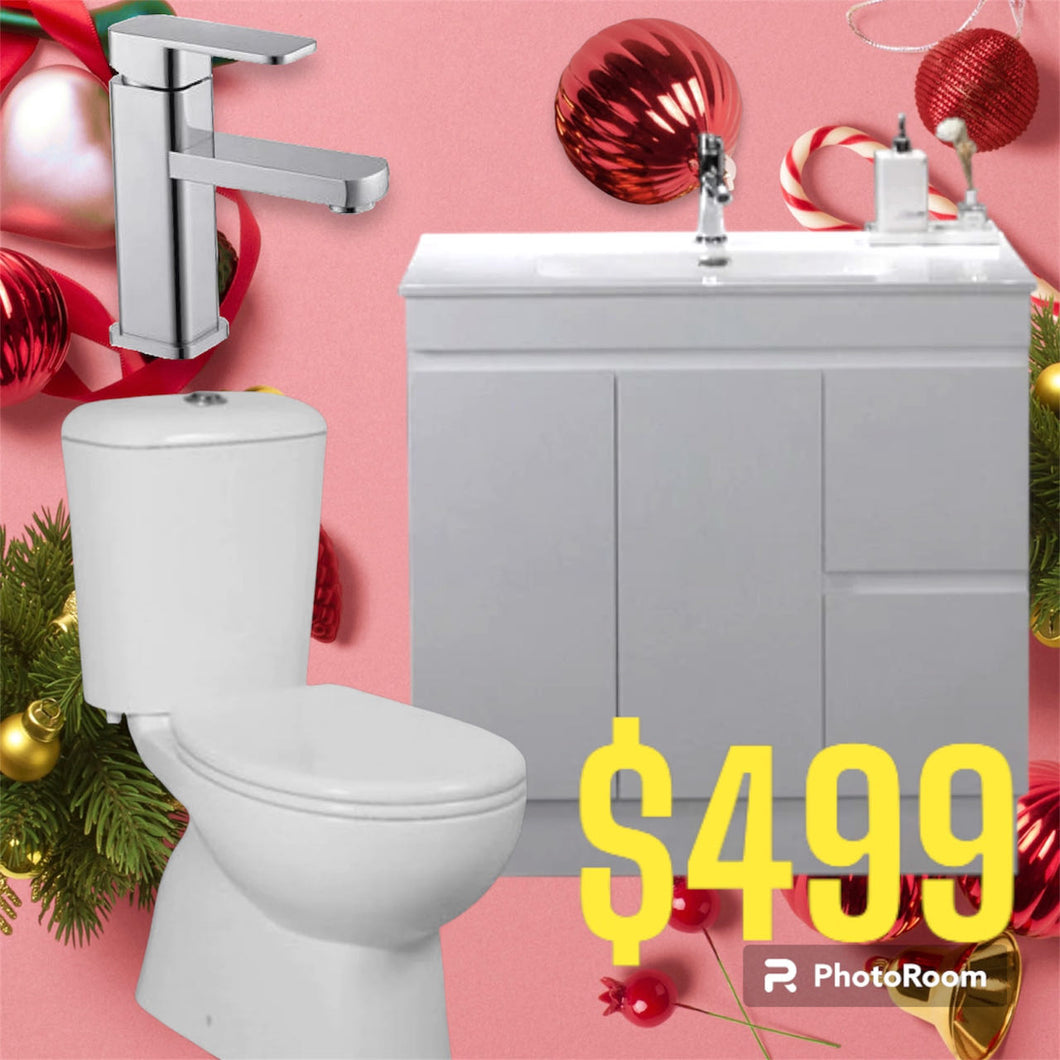 *Bundle Value Package*-No.2- 900mm Vanity+ S Pan Toilet+ 2009 Basin Mixer