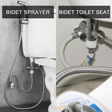 Load image into Gallery viewer, 1/2 Brass T-Valve Adapter Attachment for Toilet Bidet Sprayer with Shut Off Valve
