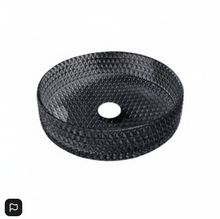 Load image into Gallery viewer, Modern Crystal Basin Wash Glass Sink - Black Glass
