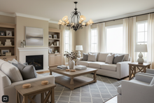 Load image into Gallery viewer, Decorative French Metal Uplighter Chandelier With Cream Frosted Shades
