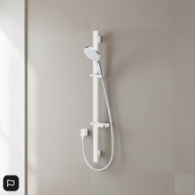 Load image into Gallery viewer, Koha Rail Shower Satinjet MKII White Faceplate KHSRCPWH
