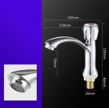 Load image into Gallery viewer, Single cold water wash hand basin tap faucet
