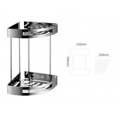 Bathroom Corner Shelf Basket - 304 Stainless Steel - In Black