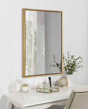 Load image into Gallery viewer, Bathroom Mirror for Wall with Golden Metal Frame 600x800mm
