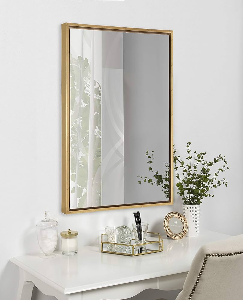 Bathroom Mirror for Wall with Golden Metal Frame 600x800mm